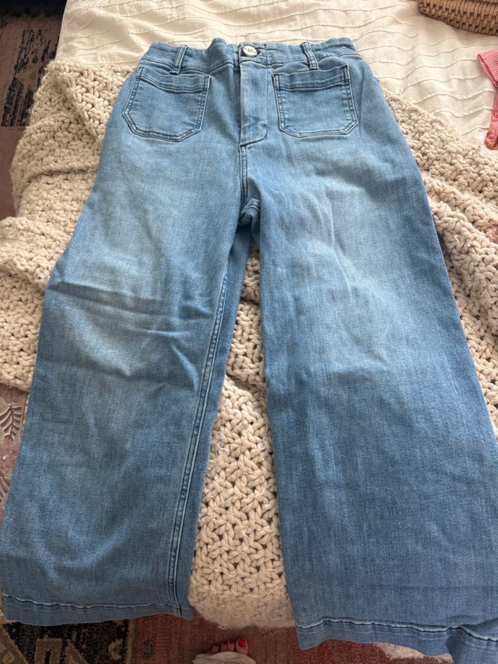 Pilcro Light Wash Wide Leg Jeans